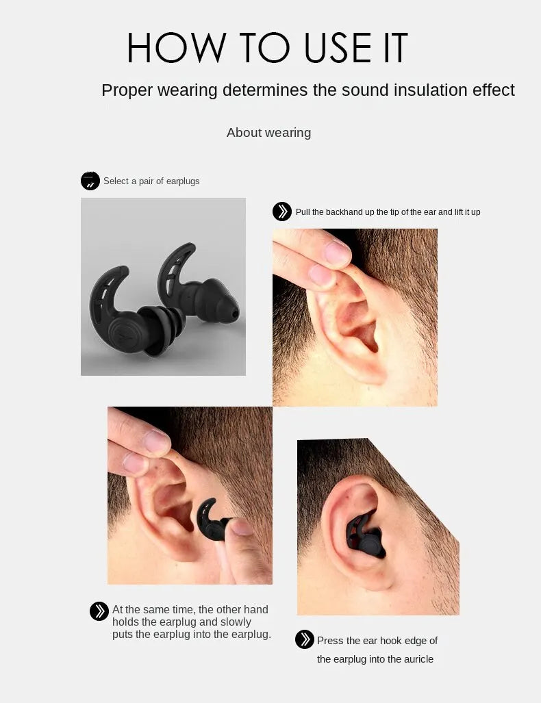 Anti-Noise Silicone Earplugs – Soundproof & Snore Reduction