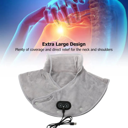 Electric Heated Neck & Shoulder Pad Massager for Pain Relief